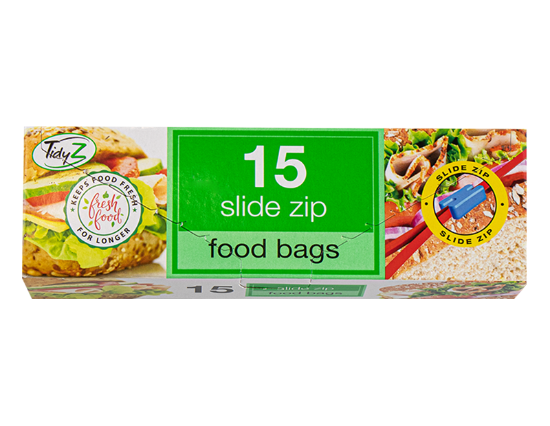 Food Bags Slide Zip 15pk